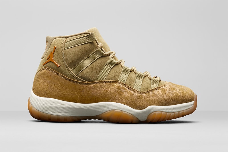 Air Jordan 11 "Olive Luxe" Release Date jordan brand sneaker colorway price purchase online beige shimmer suede nike