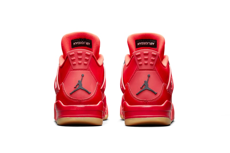 air jordan 4 nrg fire red brand 2018 holiday collection AV3914-600 gum outsole black white leather white flower