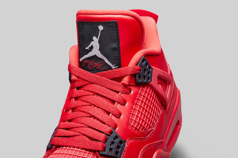 air jordan 4 nrg fire red brand 2018 holiday collection AV3914-600 gum outsole black white leather white flower