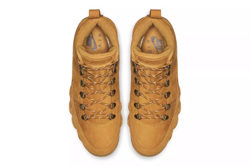 Air Jordan 9 Boot NRG Wheat Release Info Date Brand Brown timbs winter outdoors rugged tread hiking trail leather 