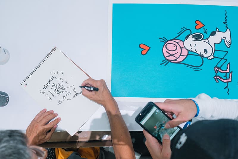 stash andre futura kevin lyons art work live event booth mural collaboration signing hypefest