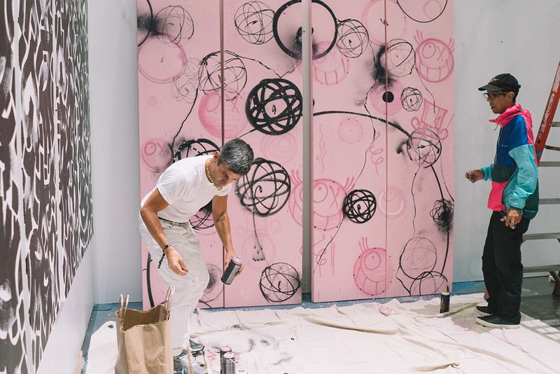 stash andre futura kevin lyons art work live event booth mural collaboration signing hypefest