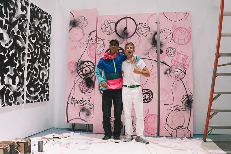 stash andre futura kevin lyons art work live event booth mural collaboration signing hypefest