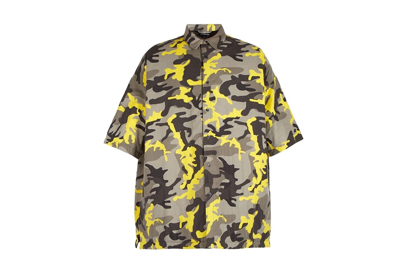 balenciaga camouflage padded shirt brown yellow grey 2018 fashion