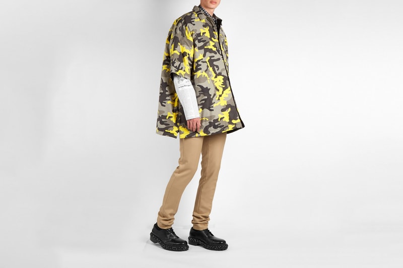 balenciaga camouflage padded shirt brown yellow grey 2018 fashion