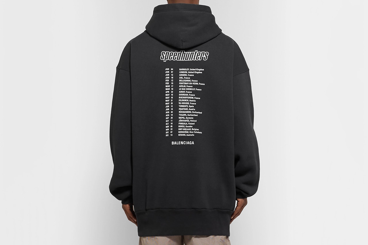 Balenciaga speedhunters black pullover hoodie graphic tour dates print mr porter web shop buy sale purchase