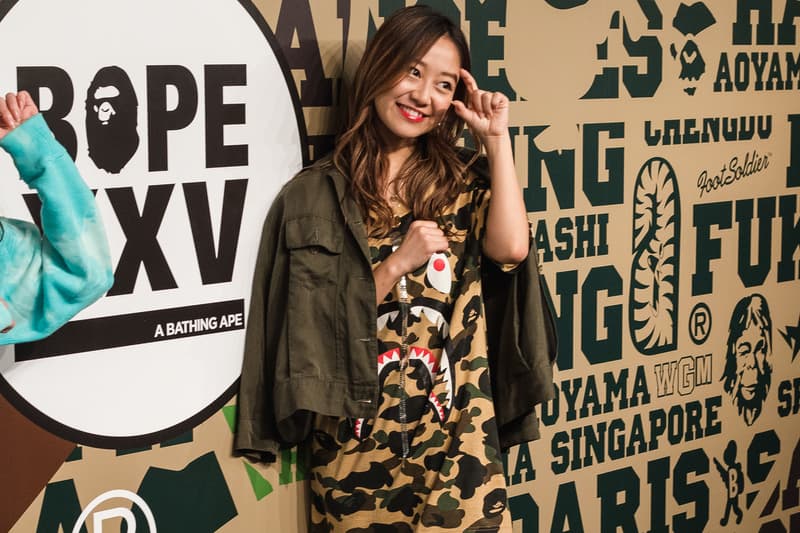"BAPE XXV" Street Style tokyo japan a bathing ape 25th anniversary exhibition nigo sk8thing james bond stash streetsnaps photography