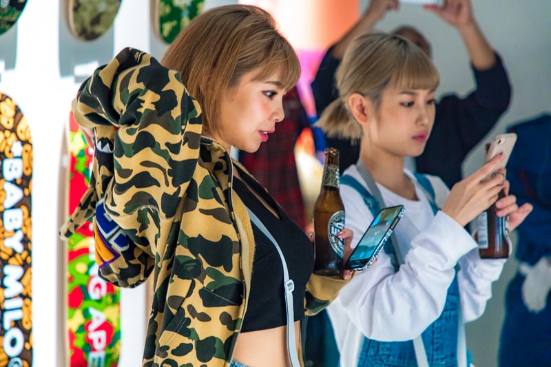 "BAPE XXV" Street Style tokyo japan a bathing ape 25th anniversary exhibition nigo sk8thing james bond stash streetsnaps photography