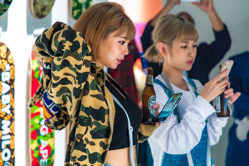 "BAPE XXV" Street Style tokyo japan a bathing ape 25th anniversary exhibition nigo sk8thing james bond stash streetsnaps photography