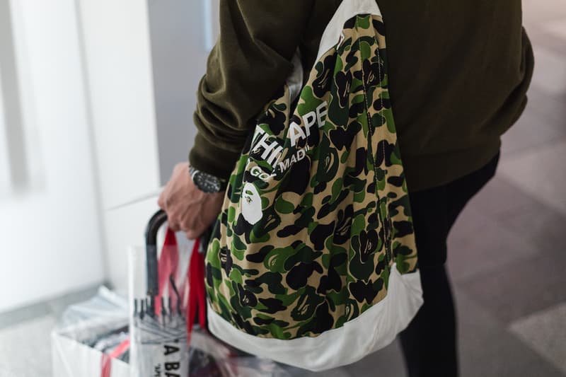 "BAPE XXV" Street Style tokyo japan a bathing ape 25th anniversary exhibition nigo sk8thing james bond stash streetsnaps photography