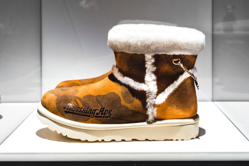BAPE a bathing ape UGG Collaboration First Look sneakers boots slides jacket Australia japan tokyo bape 25th anniversary bape xxv