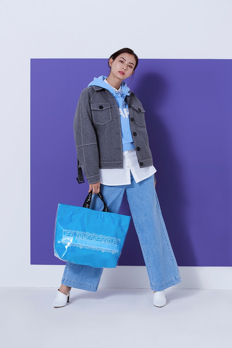 BAPY Fall/Winter 2018 Lookbook Featuring Lauren Tsai BAPE Women Sweaters Coats Skirts Pants 