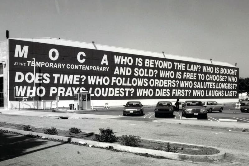 barbara kruger question untitiled moca museum contemporary art los angeles reinstall 1990 election vote artwork mural type text 2018 october