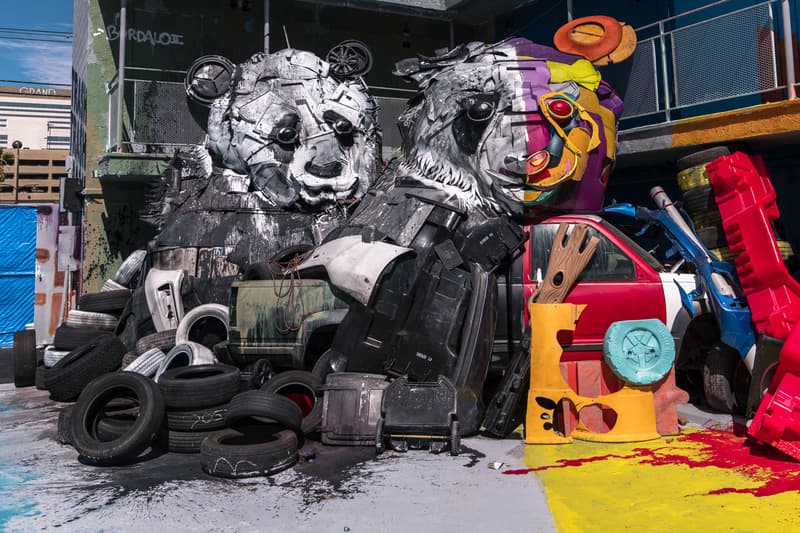 bordalo ii wild wild waste installation las vegas artworks trash recycle