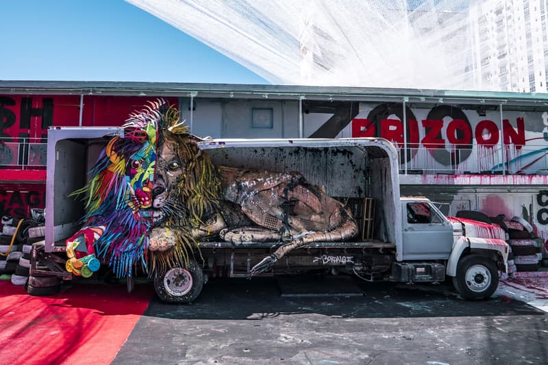 bordalo ii wild wild waste installation las vegas artworks trash recycle