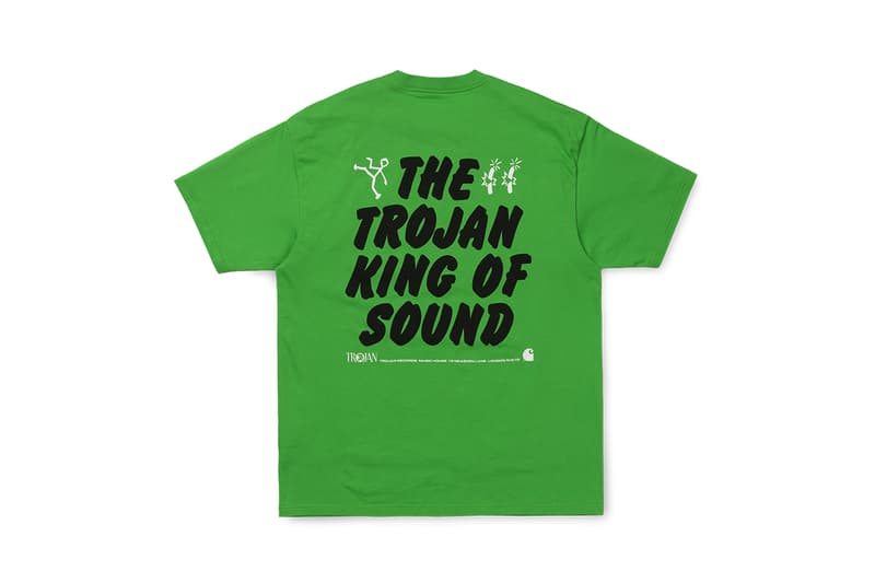 Carhartt WIP Trojan Records Collaboration Collab Details Fashion Clothing Cop Purchase Buy Available Long Short Sleeve T-Shirts White Black Green Yellow Bags Boot Boyz