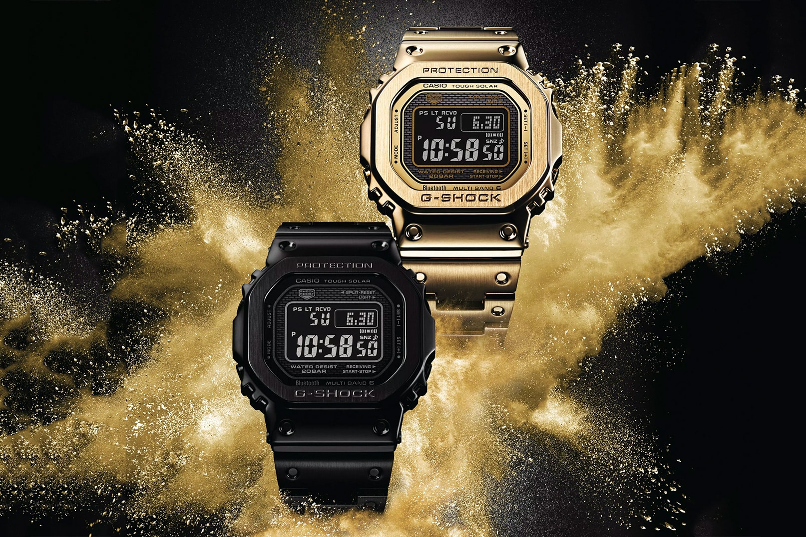 casio G-SHOCK "Full Metal" 5000 Collection New Models black gold gmw-b5000