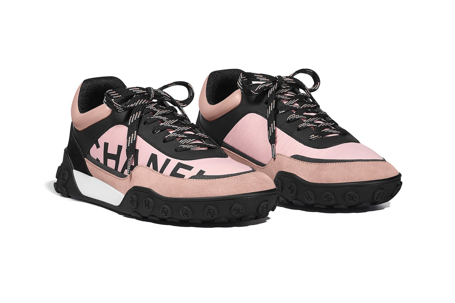 pink chanel tennis shoes