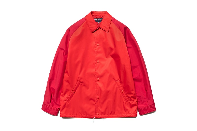 COMME des GARÇONS HOMME Two Toned Logo Coach Jacket Red Green Blue HAVEN CdGH