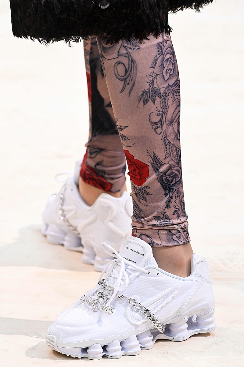 COMME des GARÇONS Nike Shox SS19 sneaker chain jewelry bling spring summer 2019 paris fashion week luxury release date info price CdG