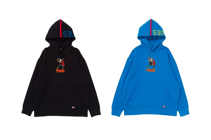Dickies Marvel Comics Fall Winter 2018 Collection Hulk Thor Spiderman texas captain marvel captain america hoodies shirts collaboration kids cute playful