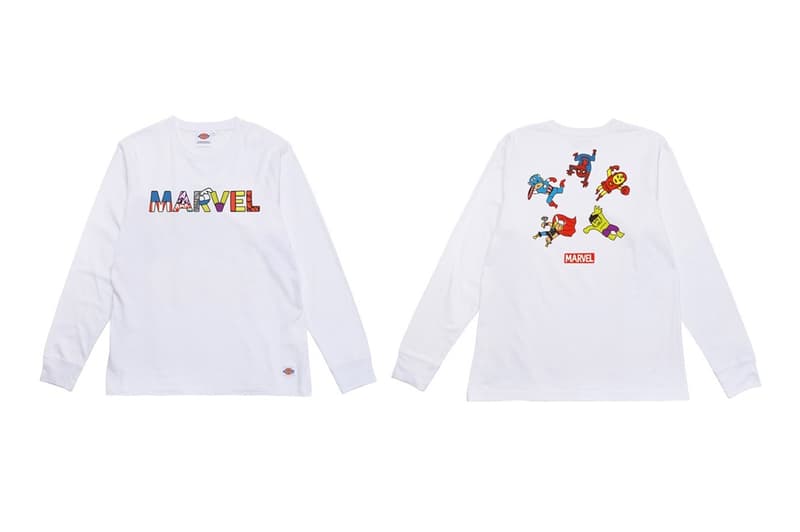 Dickies Marvel Comics Fall Winter 2018 Collection Hulk Thor Spiderman texas captain marvel captain america hoodies shirts collaboration kids cute playful