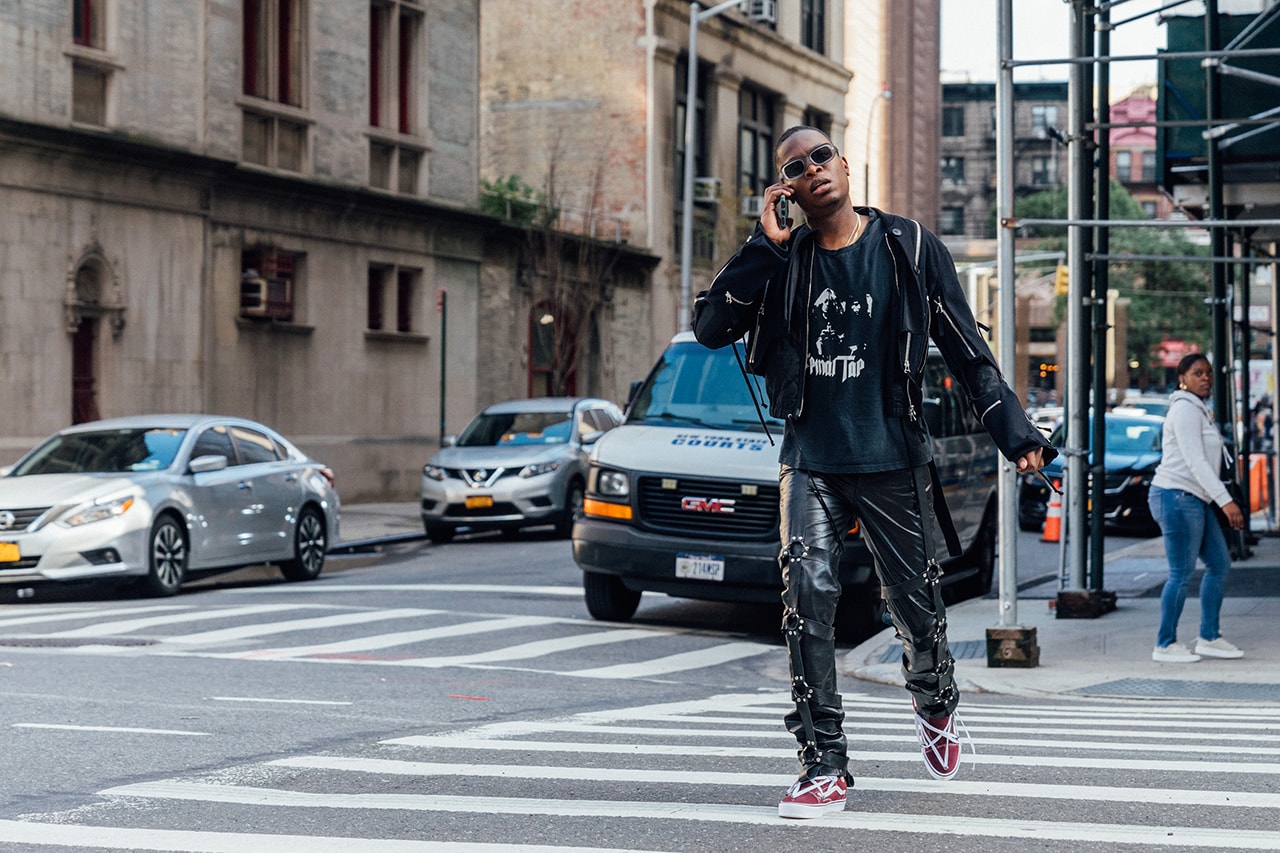 ev bravado streetsnaps style interview outfit dries van noten sean clay rumors of war king combs virgil abloh heron preston noir bondage leather vans custom diy collection handmade vintage