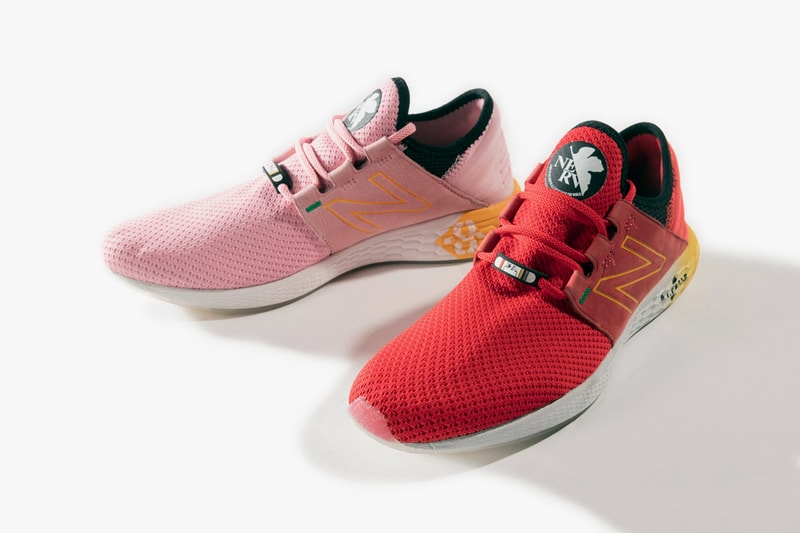 new balance evangelion japan exclusive fresh foam cruz U YT2 collaboration exclusive colorway october 12 2018 running sneaker anime drop release date info closer look first second third impact nerv