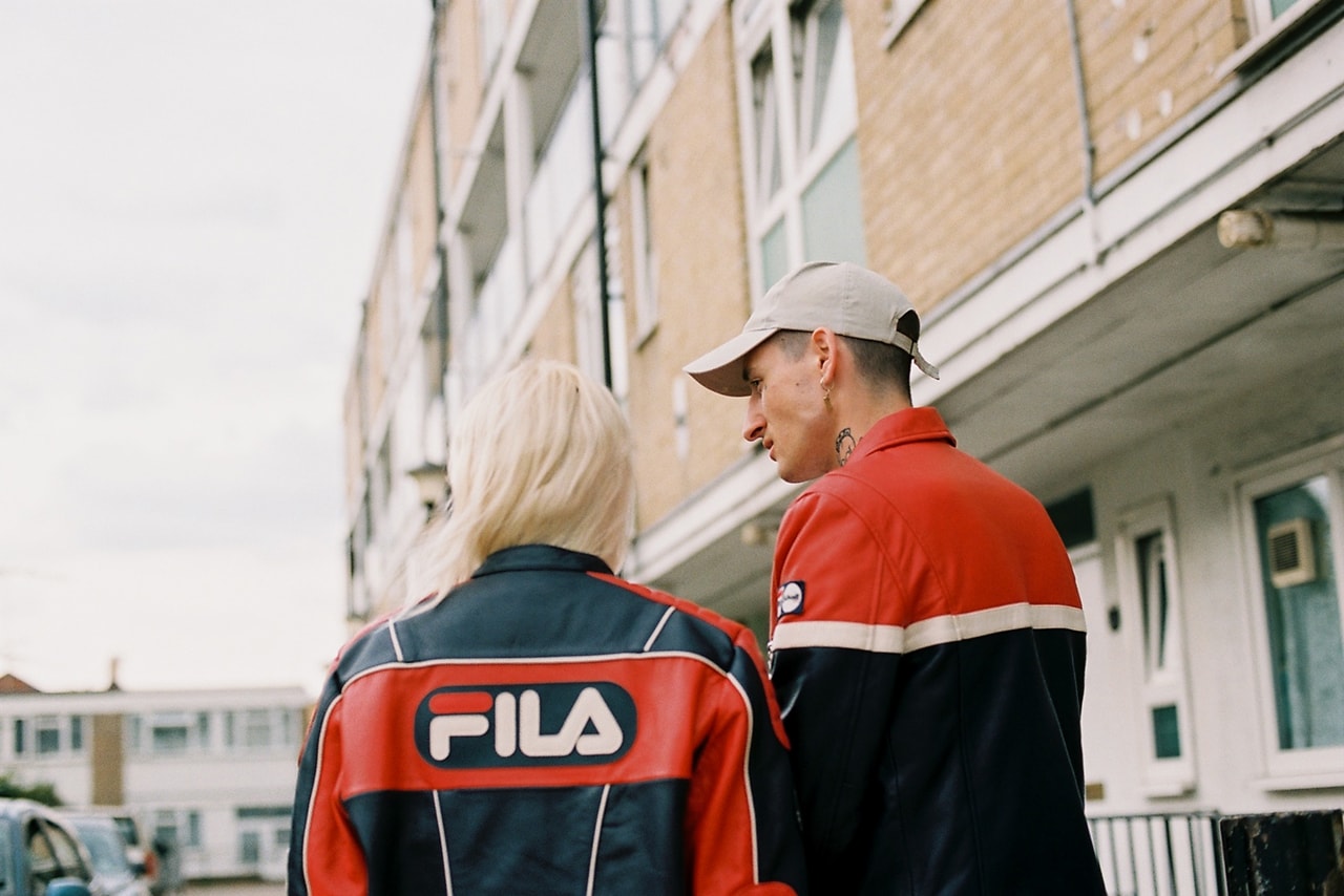 FILA x Schott Fall/Winter 2018 Collaboration Collab Fashion Clothing Lookbook Cop Purchase Buy Red Blue White Colorway Leather Sherpa Bomber Jackets Coats Motorsports Ducati Sportswear