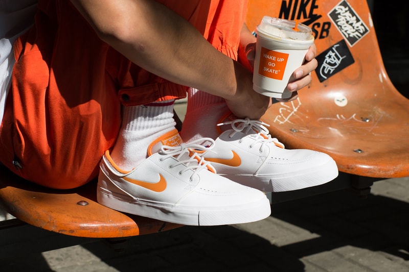 FLY x Nike SB Janoski "Wake Up Go Skate" Release date collaboration sneaker price jeff han white orange china retailers skateboarding skaters