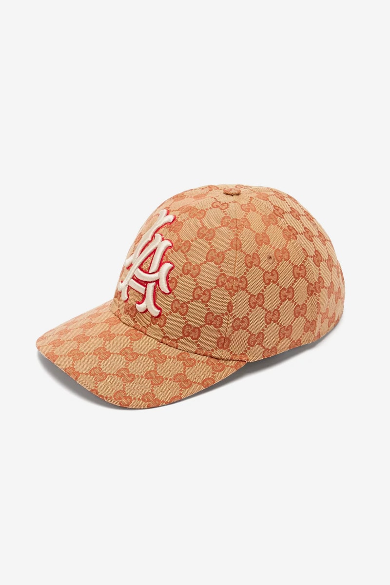 Gucci Los Angeles Dodgers Edition GG Supreme Patch Cap Release Info Date Brown White LA Red accessories caps monogram GG italian fashion Alessandro Michele 