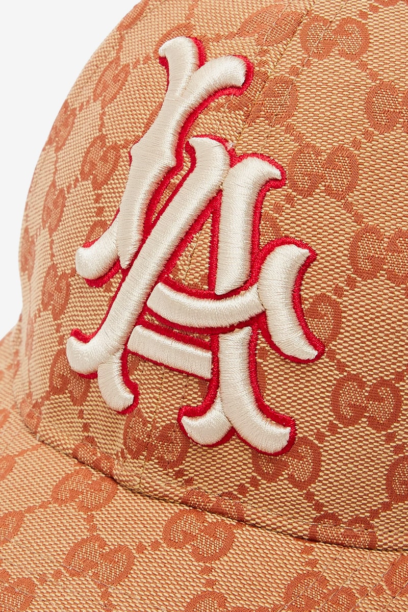 Gucci Los Angeles Dodgers Edition GG Supreme Patch Cap Release Info Date Brown White LA Red accessories caps monogram GG italian fashion Alessandro Michele 