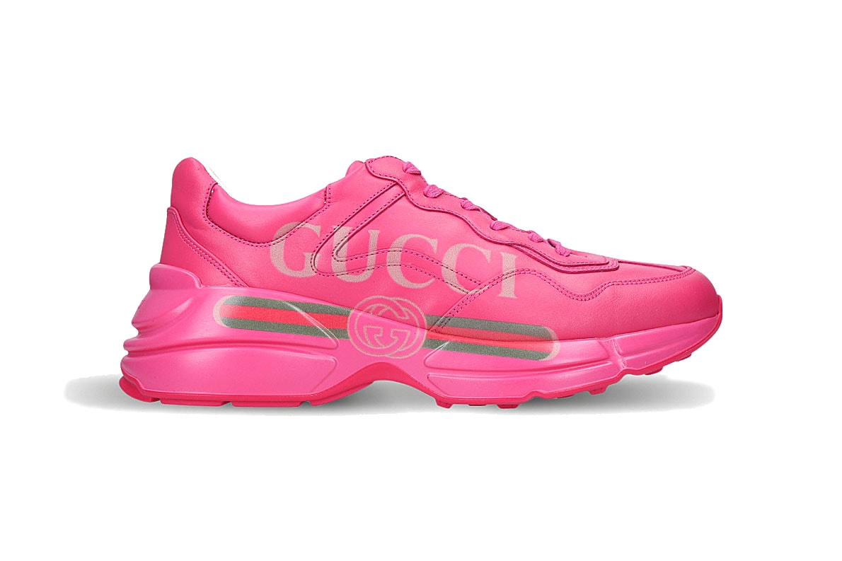 gucci rhyton logo leather sneaker pink 2018 footwear 