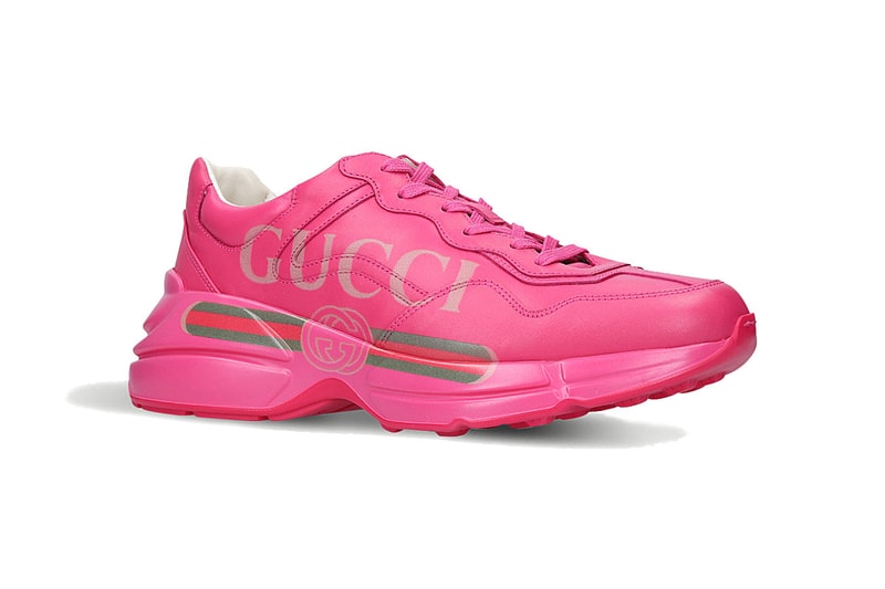 gucci rhyton logo leather sneaker pink 2018 footwear 