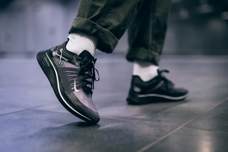 viva Molestia Torpe GYAKUSOU x Nike Zoom Fly Collab Sneakers On Foot | Hypebeast