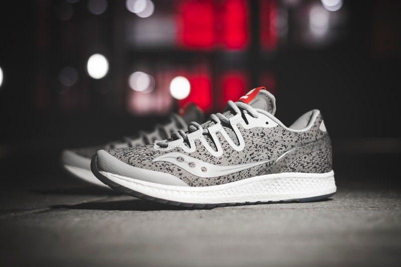 Hanon x Saucony Freedom ISO Granite Info sneakers running trainers shoes kicks footwear retail collaborations Wolverine World Wide jogging colorways style performance 