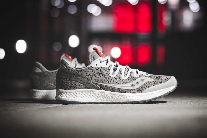 Hanon x Saucony Freedom ISO Granite Info sneakers running trainers shoes kicks footwear retail collaborations Wolverine World Wide jogging colorways style performance 