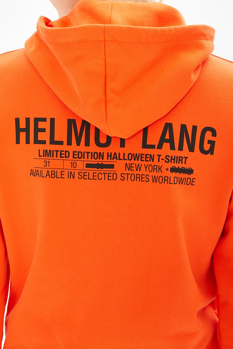 Helmut Lang Halloween Capsule Fall Winter 2018 T shirt Hoodie Black Orange