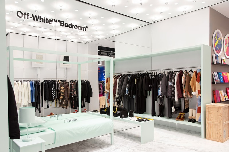 off white hirshleifers virgil abloh bedroom shop in shop exclusive event manhasset