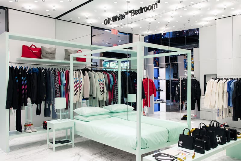 off white hirshleifers virgil abloh bedroom shop in shop exclusive event manhasset