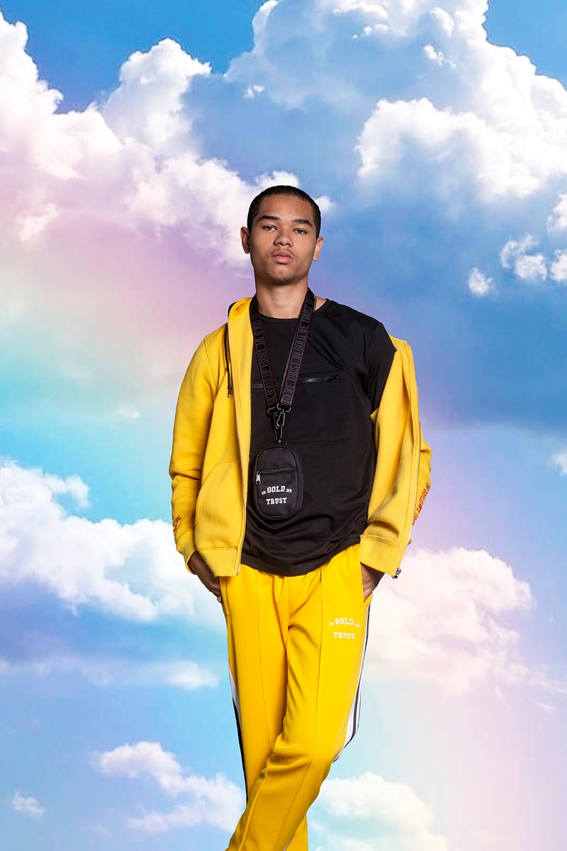 In Gold We Trust Spring Summer 2019 Lookbook Amsterdam Streetwear Clouds Killer Instinct tee t shirt hoodie track pants killer instinct pullover quilted jacket jeans socks sweatshirt bag