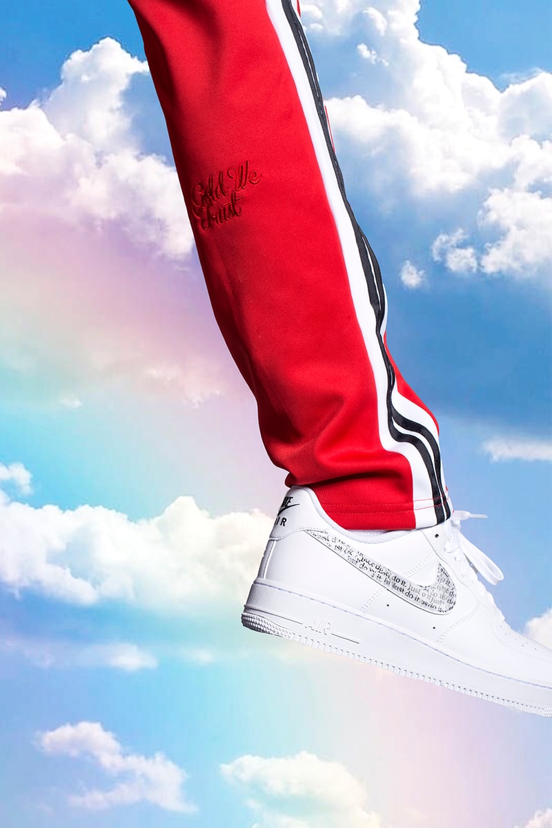 In Gold We Trust Spring Summer 2019 Lookbook Amsterdam Streetwear Clouds Killer Instinct tee t shirt hoodie track pants killer instinct pullover quilted jacket jeans socks sweatshirt bag