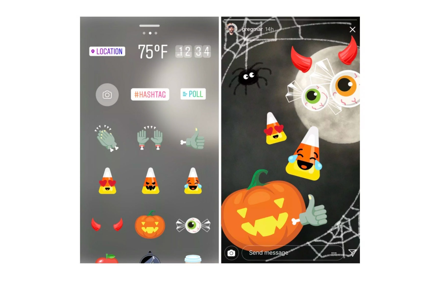 Instagram Drops Special Halloween Features apps filters zombie vampire bat pumpkin ghost Superzoom