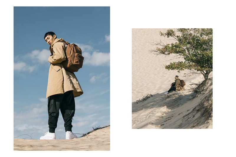 Jansport Desert collection lookbook  sand leather brown tan suede soft grey black backpack sidebag waistbag