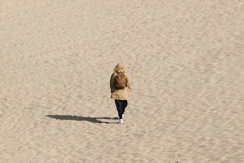 Jansport Desert collection lookbook  sand leather brown tan suede soft grey black backpack sidebag waistbag