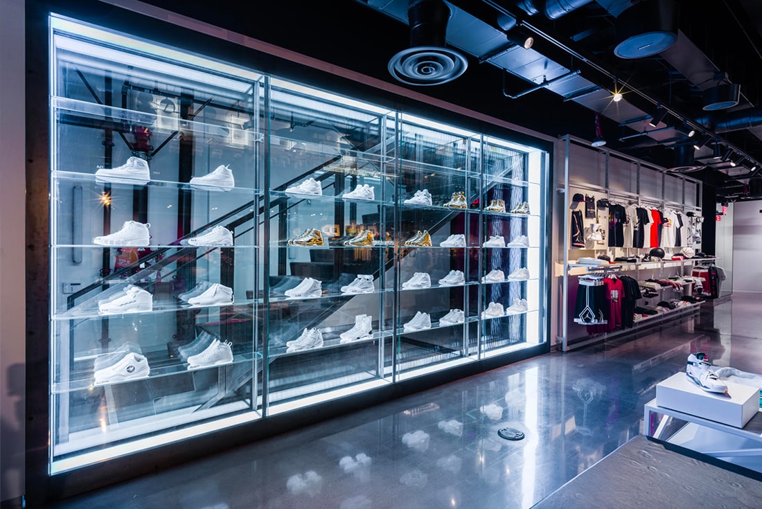 Jordan Brand Los Angeles Shop retail space air jordan baskteball court sneakers apparel