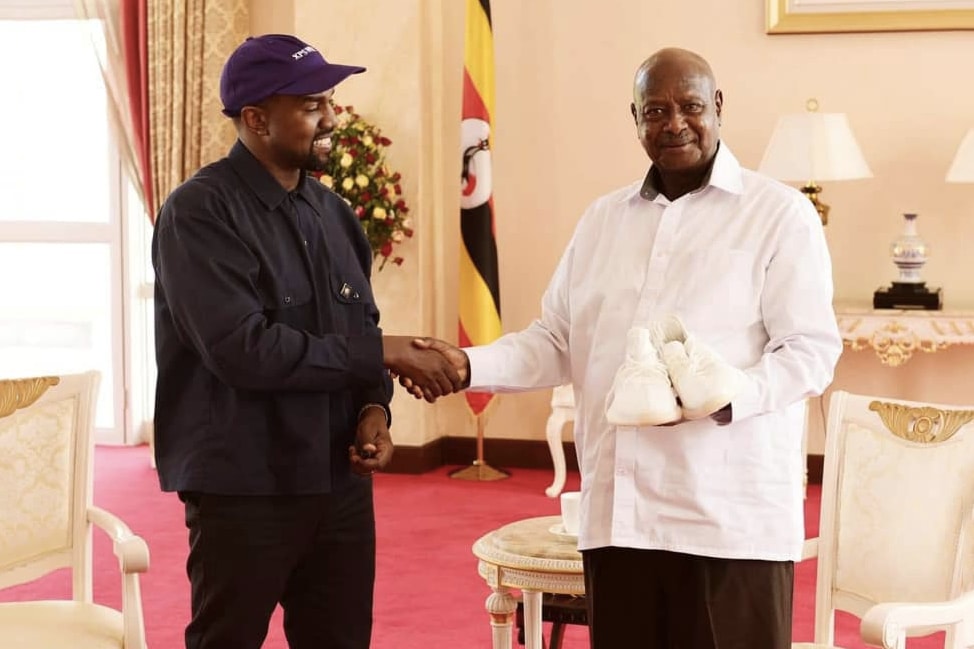 Kanye West YEEZY BOOST 350 V2 Ugandan Kids Uganda Yoweri Museveni President Sneakers Shoes Trainers Kicks adidas Originals Kim Kardashian