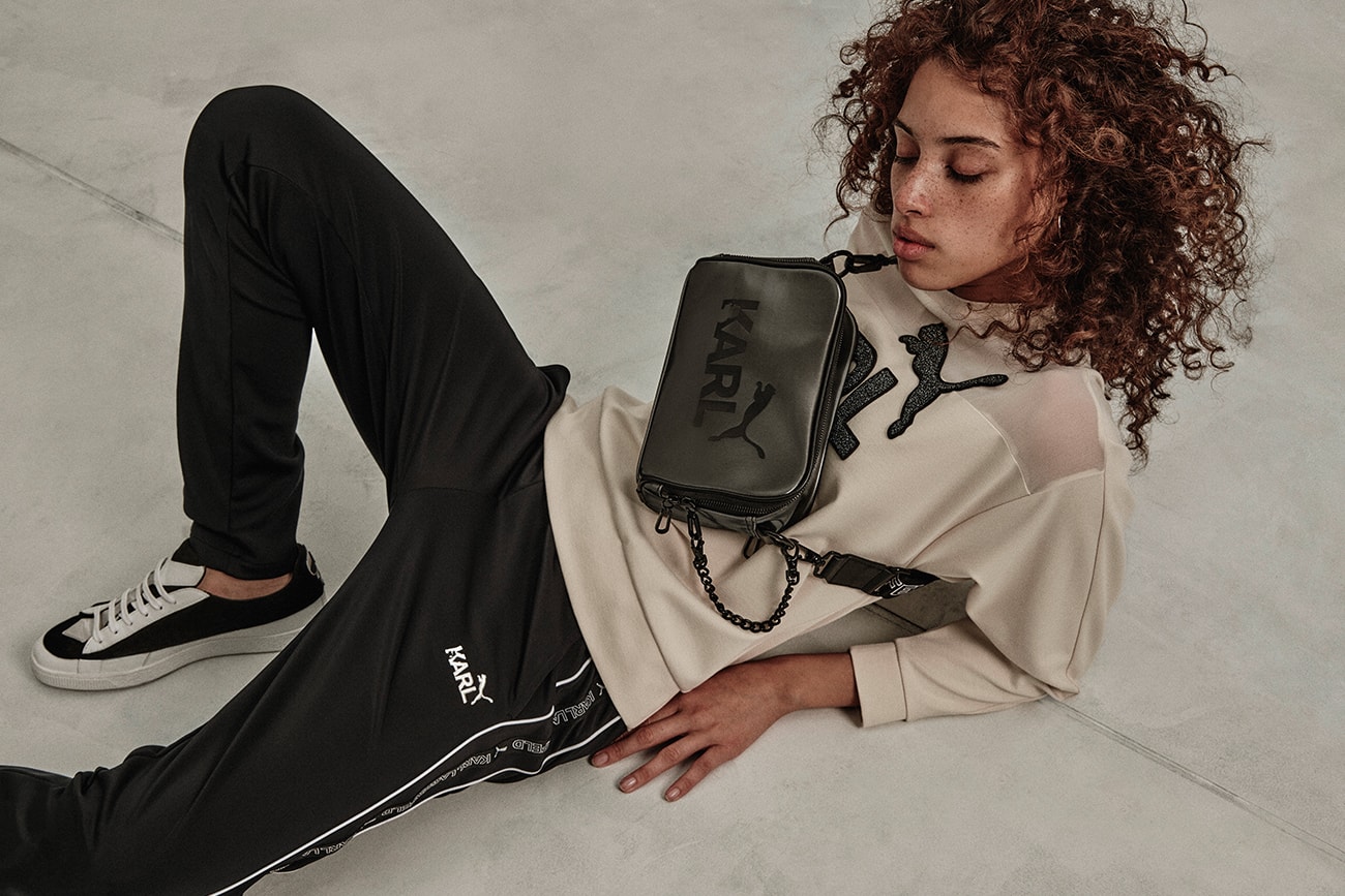 Karl Lagerfeld PUMA Apparel Capsule tracksuit shirts bags cap track jacket joggers