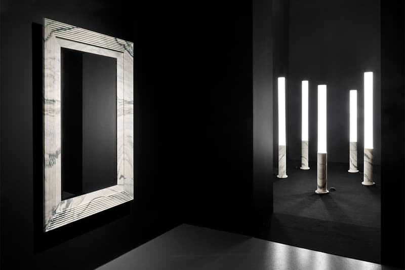Karl Lagerfeld Sculpture Exhibition Inside Closer Look Marble Fountains Tables Mirrors Design Art Exhibits Exhibitions Whats On Paris Carpenters Workshop Gallery