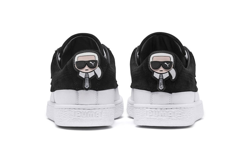 Karl Largefeld x Puma Suede Collab Release Date black suede leather metallic silver 